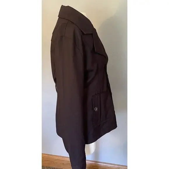 Diesel Jacket Women LG Plum Wool Biker Y2K Grunge Whimsigoth Festival Cosplay - Picture 4 of 11